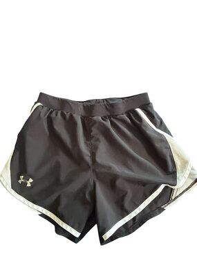 Under Armour Woman’s Black Active Shorts with White Trim SZ S EUC